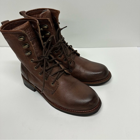 KLR Men's Leather Lace-up Boots in Cognac - Picture 7 of 8